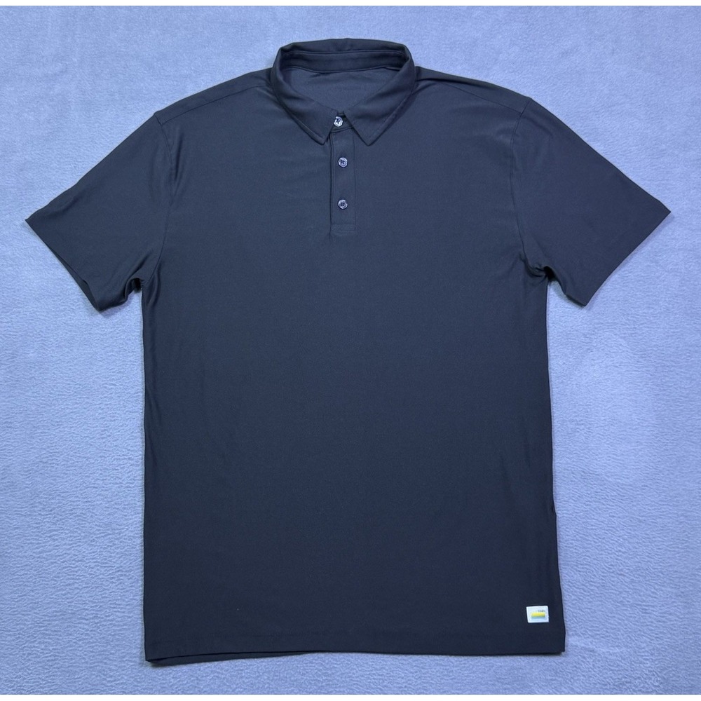 Vuori Polo Shirt Mens S Black Performance Stretch Athleisure Normcore Active